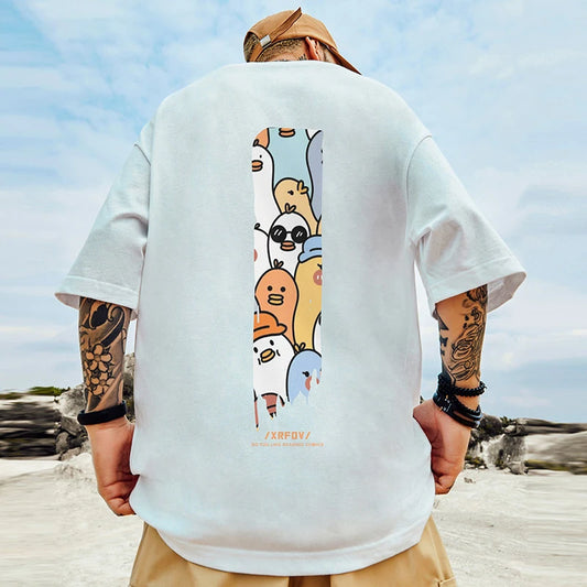 Anime Men's T-Shirts - Oversized 2023 Hip-Hop Streetwear Tops, Short Sleeve Tees in Summer Vintage Cotton, Available up to Size 8XL